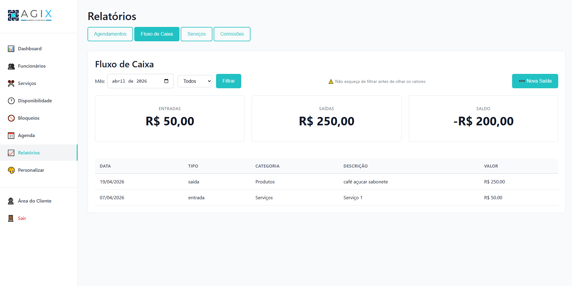 Fluxo de Caixa